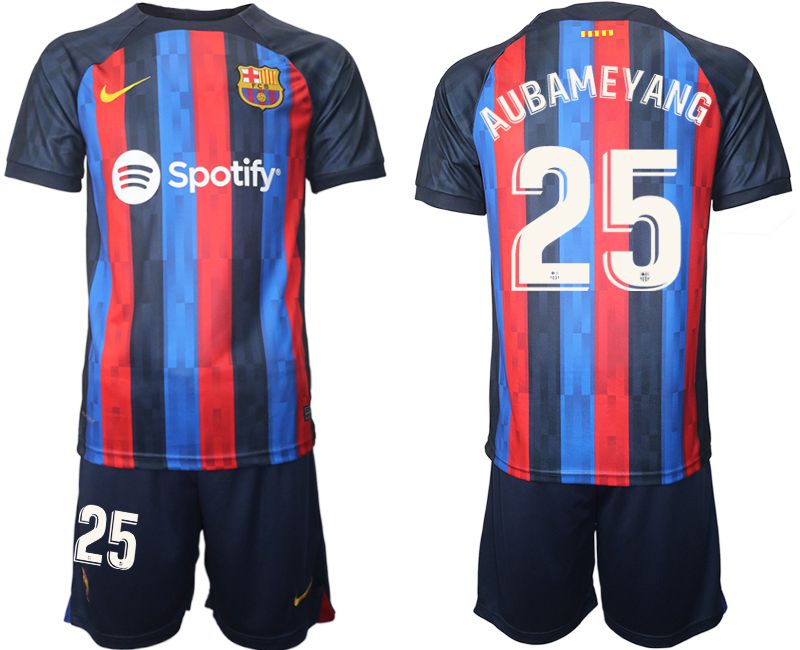 Men 2022-2023 Club Barcelona home blue 25 Soccer Jersey